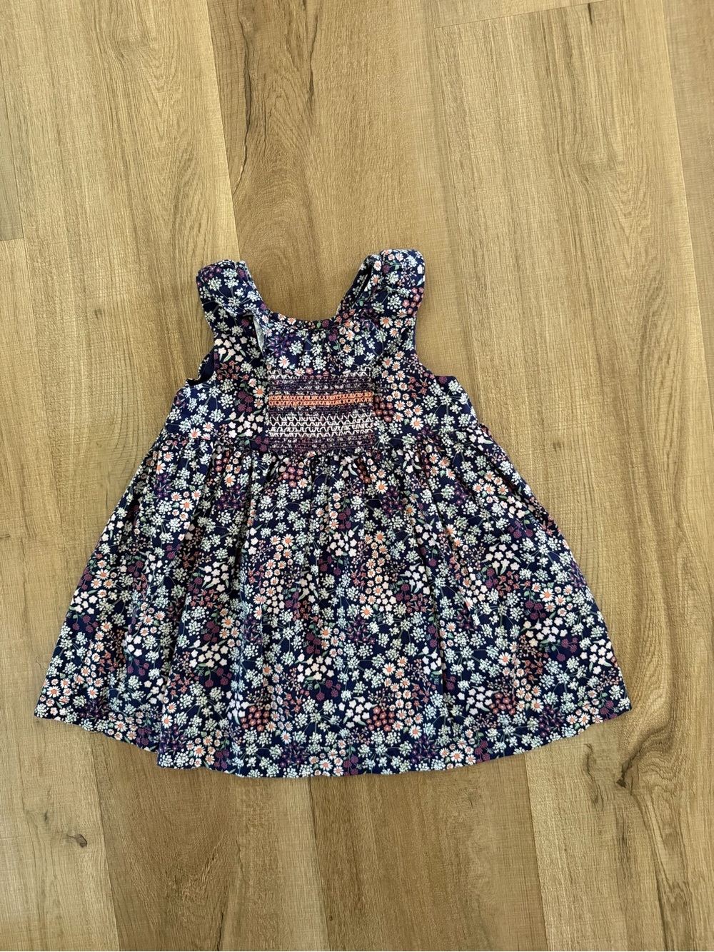 Sergent Major Girls Navy Floral Smocked Sundress